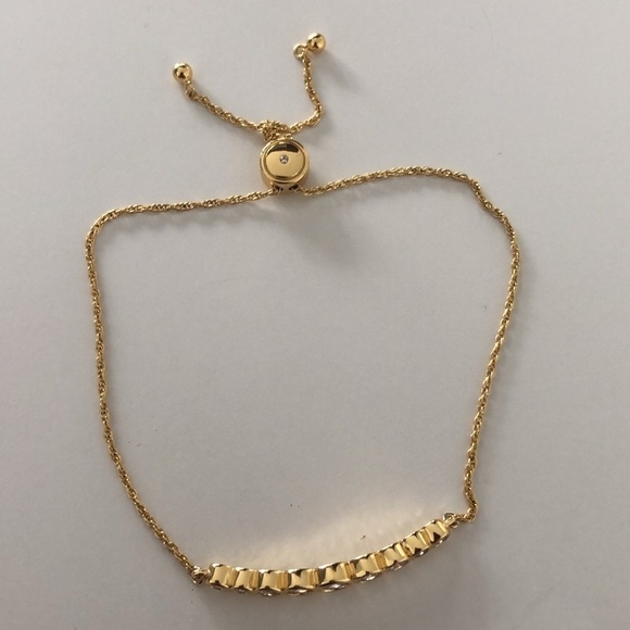 Elegant Gold Bracelet with Crystal Accents - Picture 3 of 4